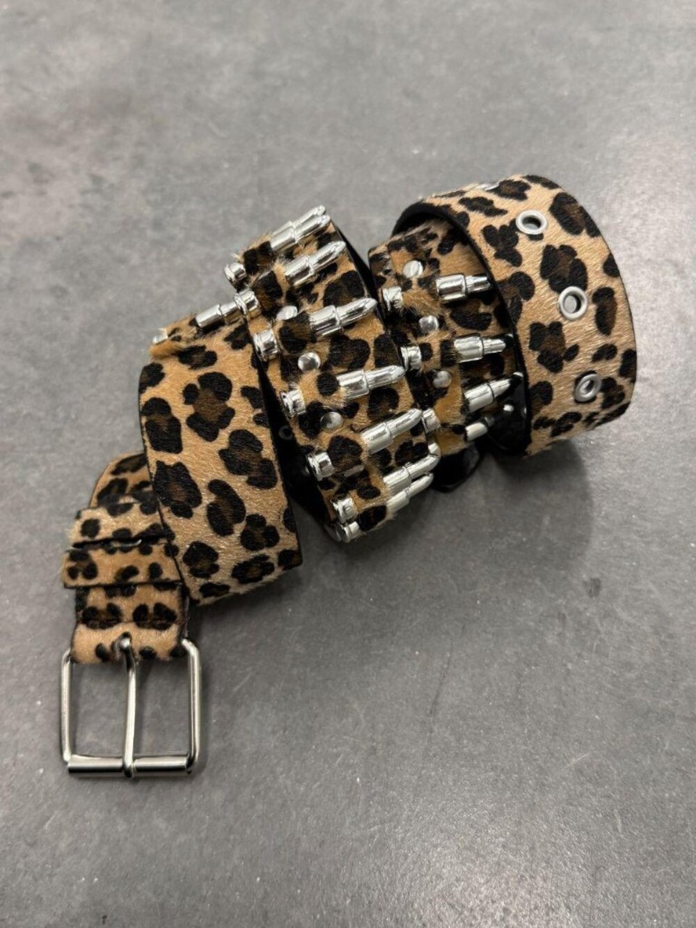 Biker Leopard Bullet Studded Grunge Belt